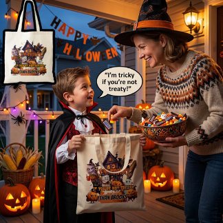 Tricky of Treaty Kids Halloween Snoep Tote Tas