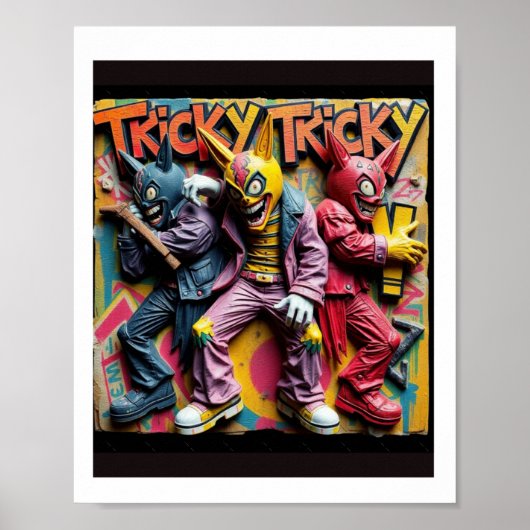 Tricky Tricky Music Groove Party Vibes Sticker  Poster (Voorkant)
