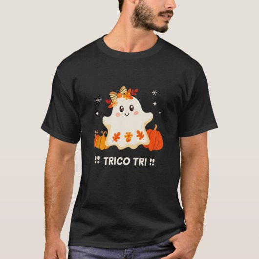 Trico Tri Schattigee Halloween Spooky Mexicaanse G T-shirt (Voorkant)