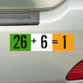 Tricolor, 26 + 6 = 1 bumpersticker (Op auto)