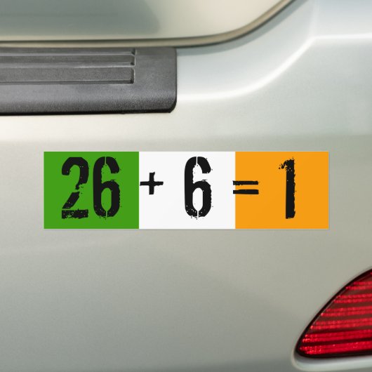 Tricolor, 26 + 6 = 1 bumpersticker (Op auto)