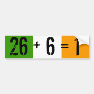 Tricolor, 26 + 6 = 1 bumpersticker