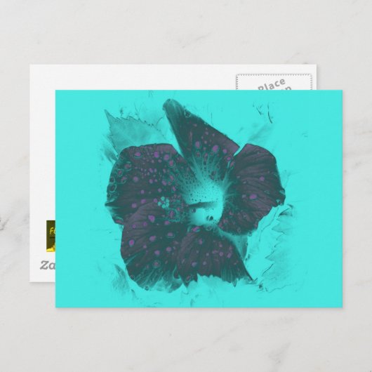 Tricolor Abstracte hibiscus Briefkaart (Voorkant / Achterkant)