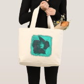 Tricolor Abstracte hibiscus Grote Tote Bag (Voorkant (product))