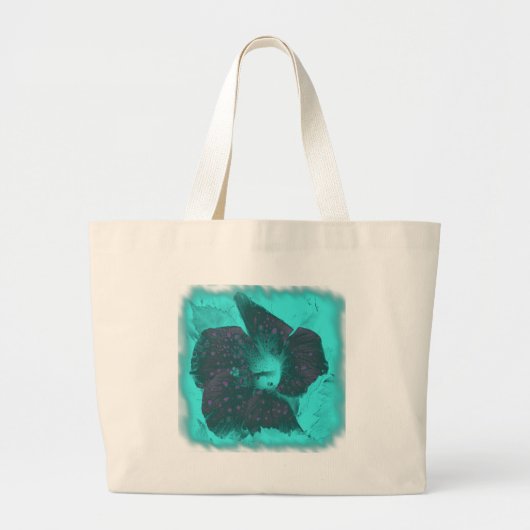 Tricolor Abstracte hibiscus Grote Tote Bag (Voorkant)