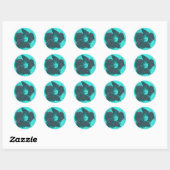 Tricolor Abstracte hibiscus Ronde Sticker (Vel)