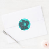 Tricolor Abstracte hibiscus Ronde Sticker (Envelop)