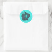 Tricolor Abstracte hibiscus Ronde Sticker (Tas)