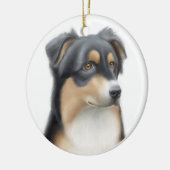 Tricolor Australian Shepherd Dog Ornament (Links)