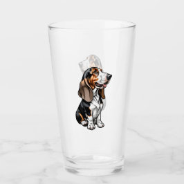 Tricolor Basset Hound Glas