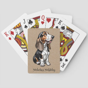 Tricolor Basset Hound Pokerkaarten