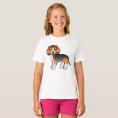 Tricolor Beagle Cute Cartoon Dog T-shirt (Voorkant volledig)