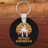 Tricolor Beagle Dog Opa Paw Vader Sleutelhanger (Voorkant)
