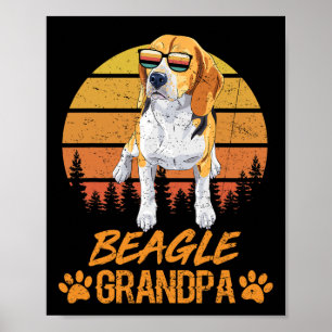 Tricolor Beagle Hond Opa Paw Papa Vaders Dag Poster