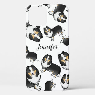 Tricolor Cartoon Sheltie Dog Pattern & Name Case-Mate iPhone Case
