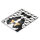 Tricolor Cartoon Sheltie met Dog Bone & Name Notitieboek (Linkerzijde)