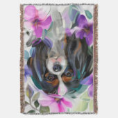 Tricolor Cavalier Art Throw deken (Voorkant Verticaal)
