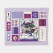 Tricolor Cavalier blanket paars | Middelgroot Fleece Deken (Voorkant (Horizontaal))