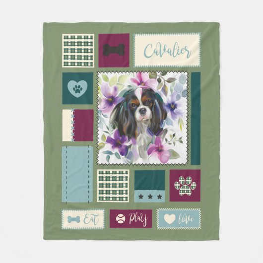 Tricolor Cavalier deken | Middelgroot (Voorkant)