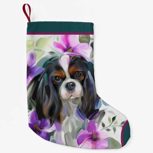 Tricolor Cavalier Kerststaart | Versiering Kleine Kerstsok (Voorkant)