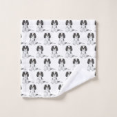 Tricolor Cavalier King Charles Spaniel Dog Pattern Bad Handdoek (Wasdoekje)