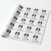 Tricolor Cavalier King Charles Spaniel Dog Pattern Cadeaupapier (Uitgerold)