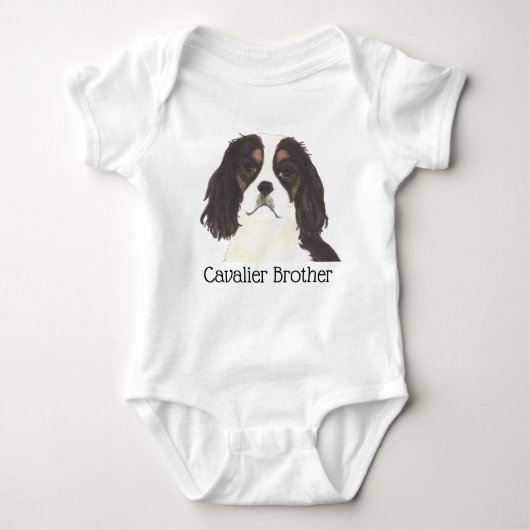 Tricolor Cavalier King Charles Spaniel Dog Romper (Voorkant)