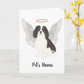 Tricolor Cavalier King Charles Spaniel Kaart (Gele Bloem)