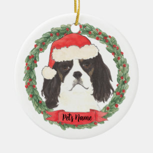 Tricolor Cavalier King Charles Spaniel Keramisch Ornament