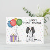 Tricolor Cavalier King Charles Spaniel - Verjaarda Kaart (Staand voorkant)