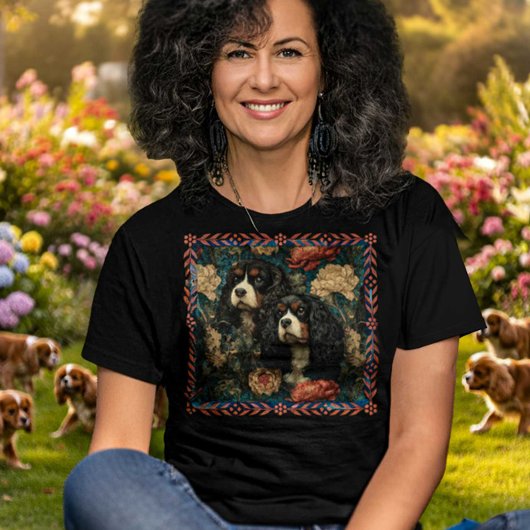 Tricolor Cavalier King Charles Spaniels CKCS Dogs T-shirt