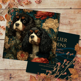 Tricolor Cavalier King Charles Spaniels CKCS Dogs Vierkante Visitekaartje