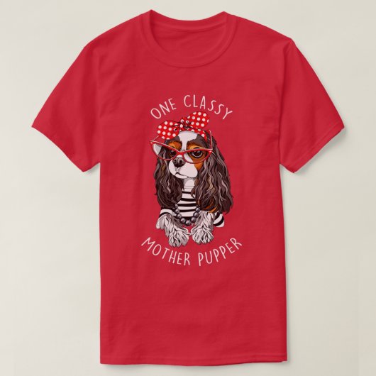 Tricolor Cavalier Koning Charles Spaniel Hond Een  T-shirt (Design voorkant)