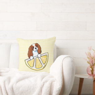 Tricolor Cavalier Lemon Gingham Sierkussen