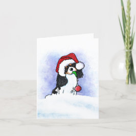 Tricolor Cavalier Spaniel kerstkaart Feestdagen Kaart