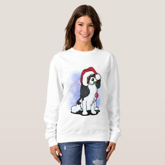 Tricolor Cavalier Spaniel kerstshirt Trui (Voorkant volledig)