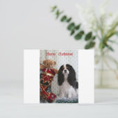 Tricolor Christmas Cavalier Feestdagenkaart (Staand voorkant)