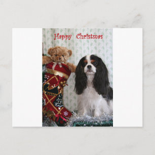 Tricolor Christmas Cavalier Feestdagenkaart