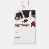Tricolor Collie Kerstmis Cadeaulabel (Voorkant)