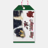 Tricolor Collie Kerstmis Cadeaulabel (Achterkant)