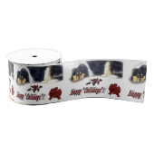 Tricolor Collie Kerstmis Grosgrain Lint (Spoel)