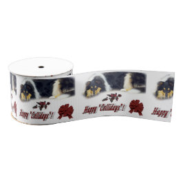 Tricolor Collie Kerstmis Grosgrain Lint