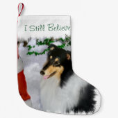 Tricolor Collie Kerstmis Kleine Kerstsok (Voorkant)