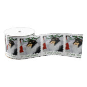 Tricolor Collie ontmoet Kerstmis Grosgrain Lint (Spoel)