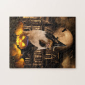 Tricolor Collie Sorcerer & Pumpkins, Halloween - Legpuzzel (Horizontaal)