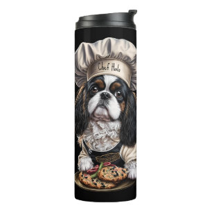 Tricolor Cooking Chef Cavalier Charles Spaniel Thermosbeker