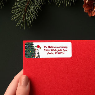 Tricolor Corgi - kerstboomlabel Etiket