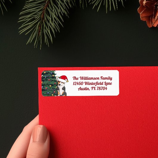 Tricolor Corgi - kerstboomlabel Etiket