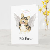 Tricolor Corgi Sympathie Memorial Kaart (Gele Bloem)