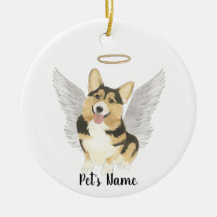 Tricolor Corgi Sympathie Memorial Pillar Candle Keramisch Ornament